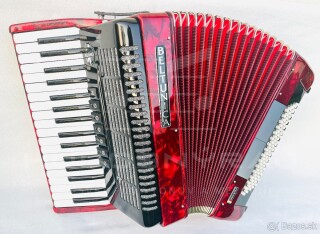 NA OBJEDNÁVKU-Nový akordeón BELTUNICA VIVALDI 80 basový- červenej farby