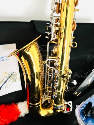 Nový Es- Alt saxofón - kópia k modelu Yamaha- pekný zvuk, ZLATOLAK, SILVER