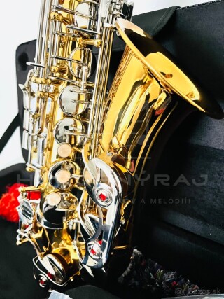Nový Es- Alt saxofón - kópia k modelu Yamaha- pekný zvuk, ZLATOLAK, SILVER