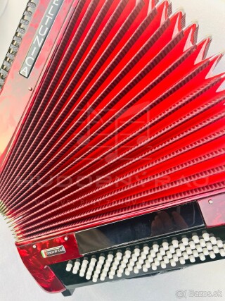 NA OBJEDNÁVKU-Nový akordeón BELTUNICA VIVALDI 80 basový- červenej farby