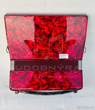 NA OBJEDNÁVKU-Nový akordeón BELTUNICA VIVALDI 80 basový- červenej farby