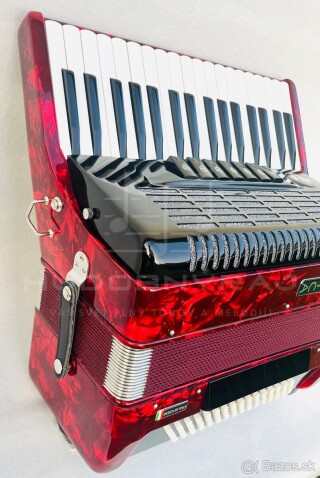NA OBJEDNÁVKU-Nový akordeón BELTUNICA VIVALDI 80 basový- červenej farby