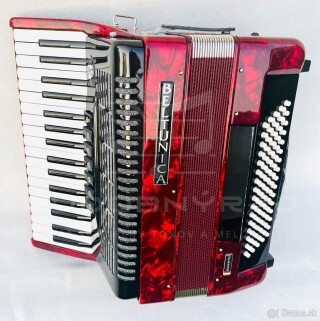 NA OBJEDNÁVKU-Nový akordeón BELTUNICA VIVALDI 80 basový- červenej farby