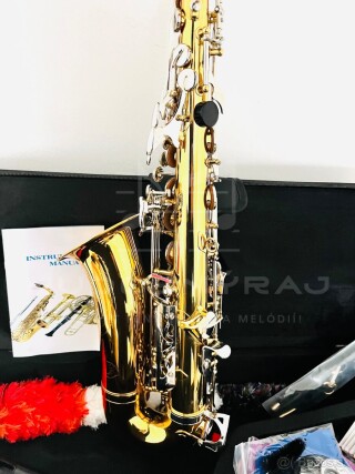 Nový Es- Alt saxofón - kópia k modelu Yamaha- pekný zvuk, ZLATOLAK, SILVER
