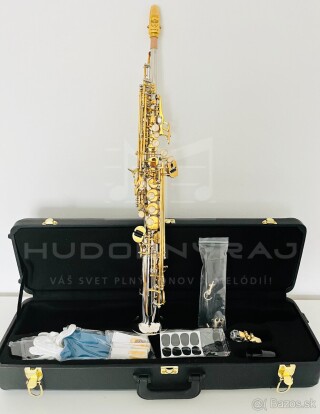 NOVÝ SOPRÁN SAXOFÓN- kópia k modelu YANAGISAWA- JAPAN- SOLID SILVER GOLD