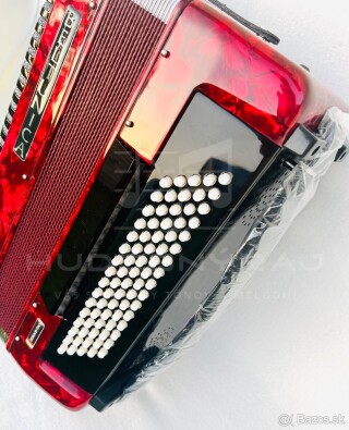 NA OBJEDNÁVKU-Nový akordeón BELTUNICA VIVALDI 80 basový- červenej farby