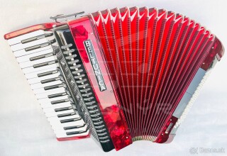 NA OBJEDNÁVKU-Nový akordeón BELTUNICA VIVALDI 80 basový- červenej farby