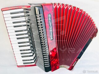 NA OBJEDNÁVKU-Nový akordeón BELTUNICA VIVALDI 80 basový- červenej farby